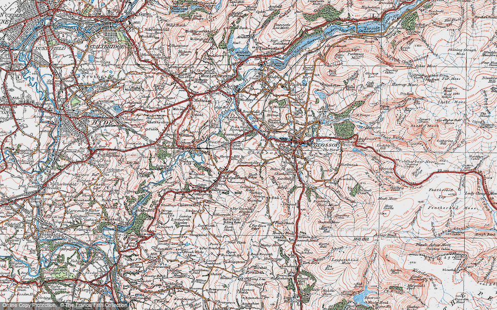 Old Map of Hargate Hill, 1923 in 1923