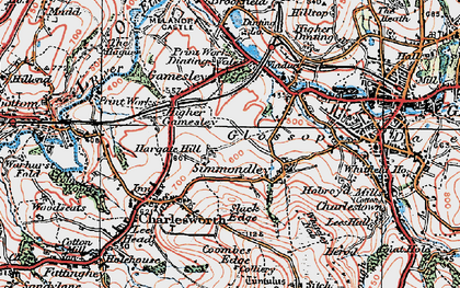 Old map of Hargate Hill in 1923