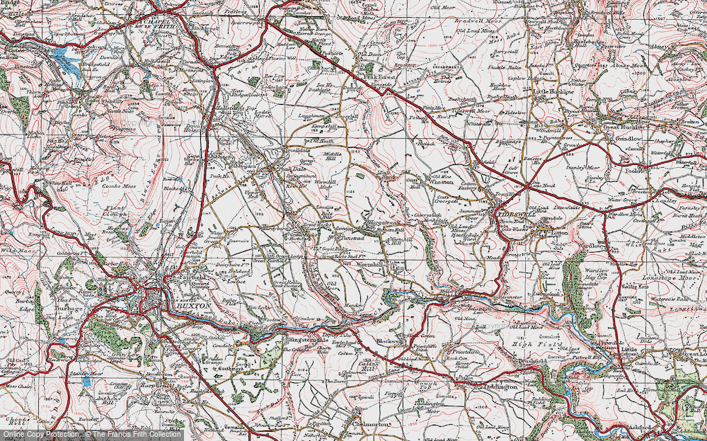 Old Map of Hargatewall, 1923 in 1923