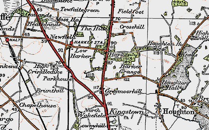 Old map of Harker in 1925