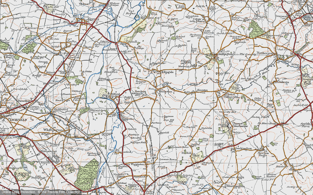 Old Map of Harlaston, 1921 in 1921