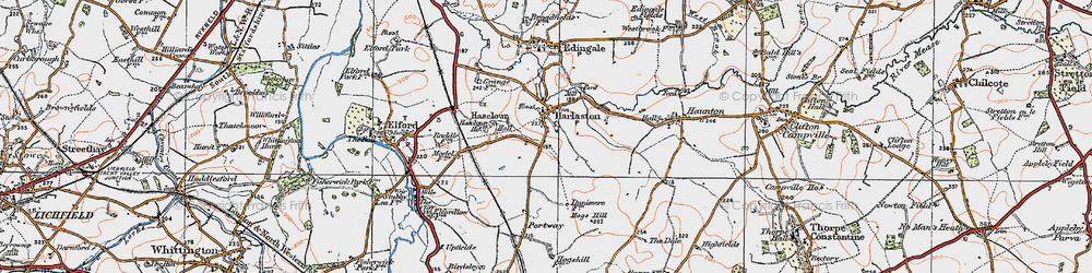 Old map of Harlaston in 1921