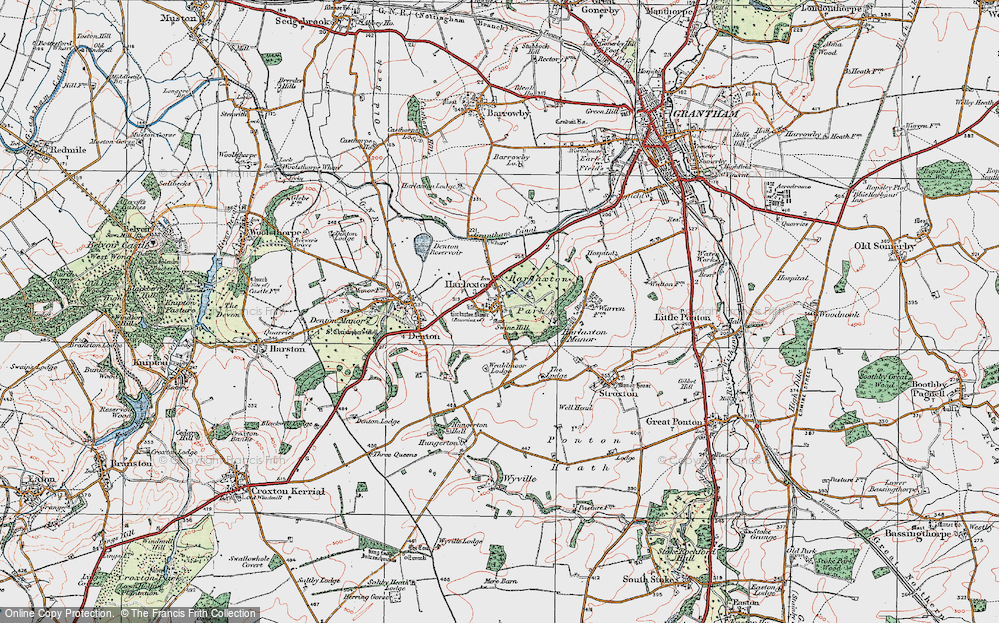 Old Map of Harlaxton, 1921 in 1921