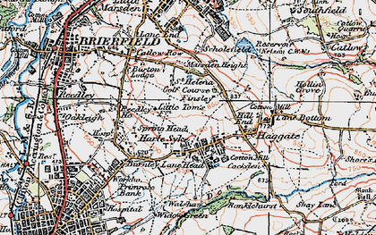 Old map of Harle Syke in 1924