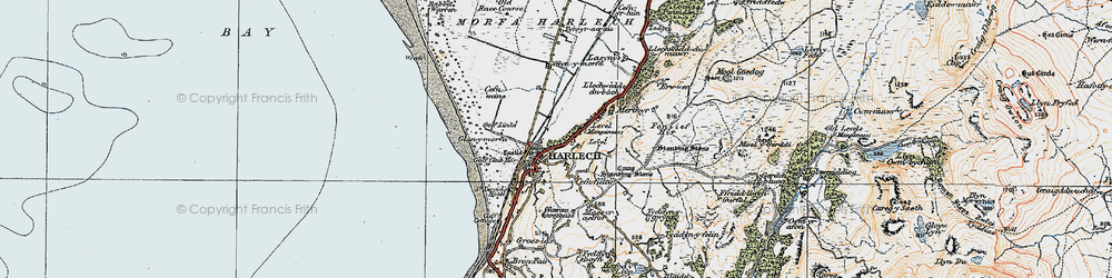 Old map of Harlech in 1922