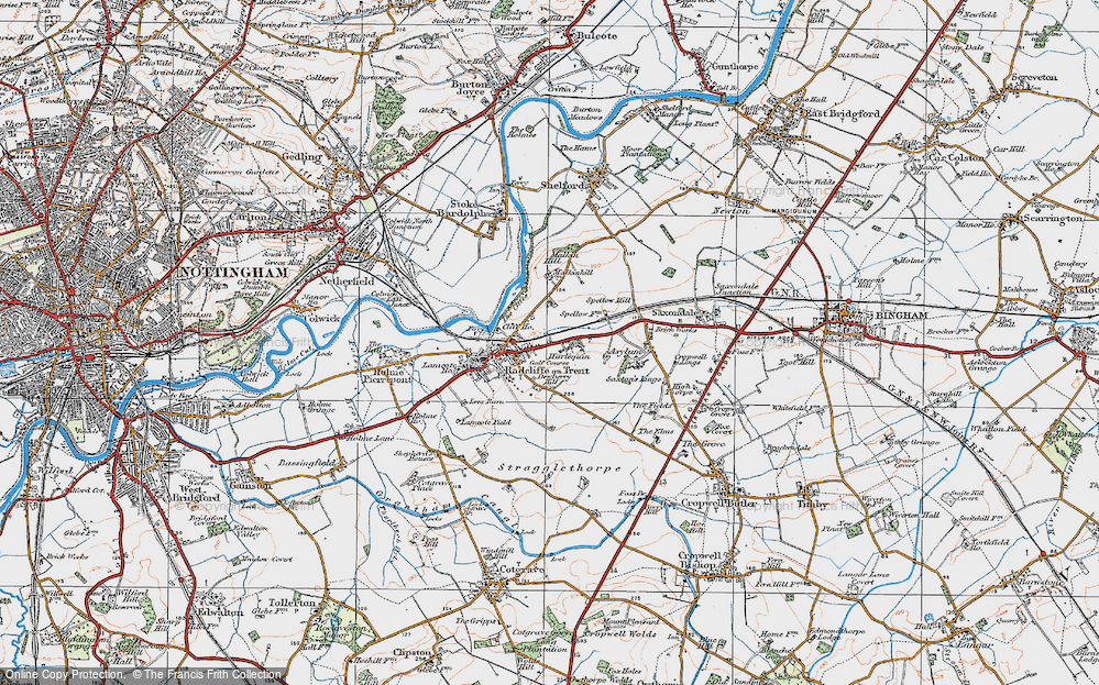 Old Map of Harlequin, 1921 in 1921