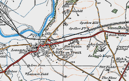 Old map of Harlequin in 1921