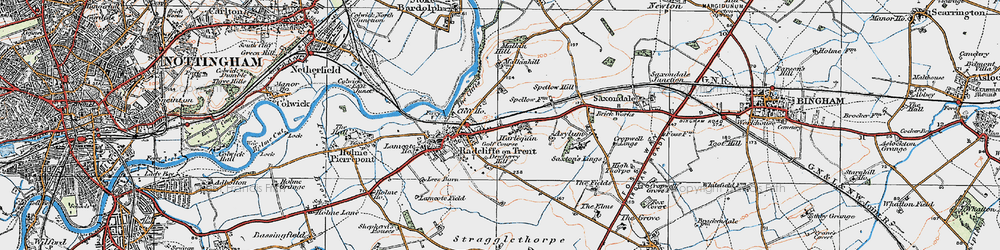 Old map of Harlequin in 1921