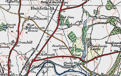 Old map of Harlescott in 1921