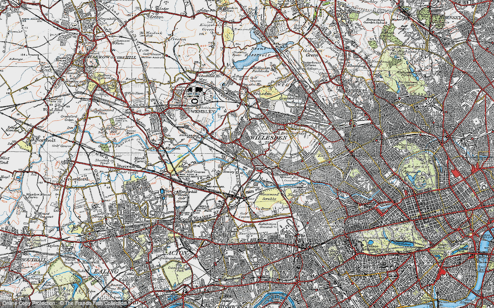 Old Map of Harlesden, 1920 in 1920