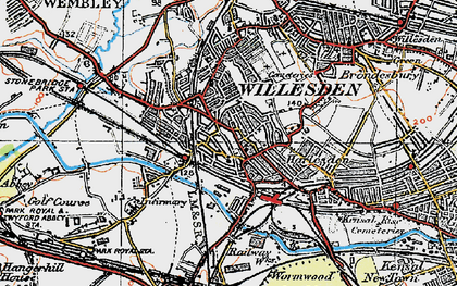 Old map of Harlesden in 1920