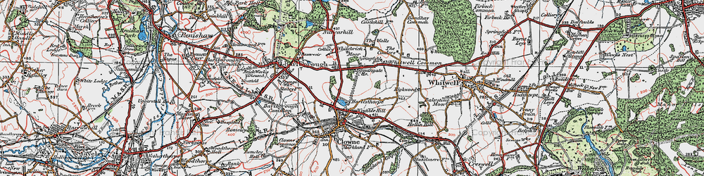 Old map of Whitebrick Moor in 1923