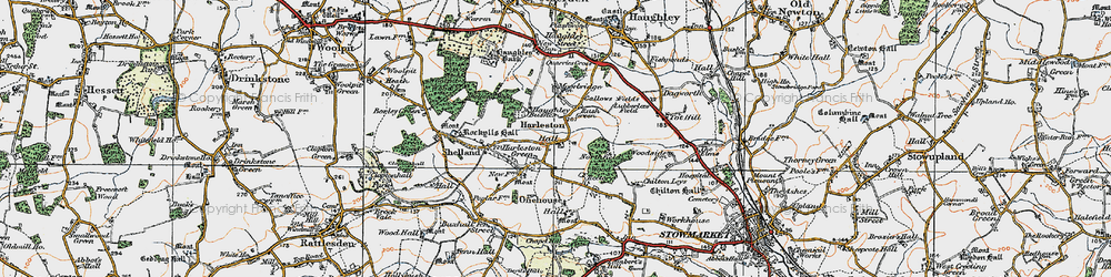 Old map of Harleston in 1921