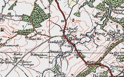 Old map of Harley in 1921