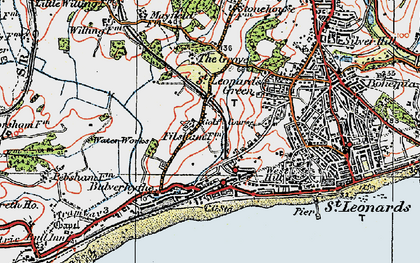 Old map of West St Leonards Sta in 1921
