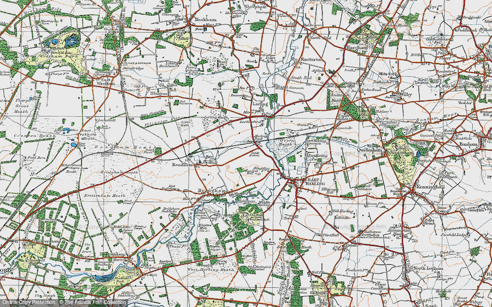 Old Map of Harling Road, 1920 in 1920
