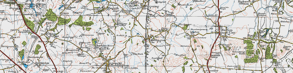 Old map of Harlington in 1919