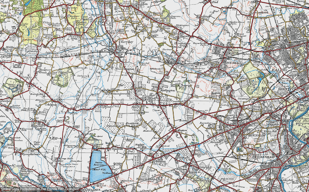 Old Map of Harlington, 1920 in 1920