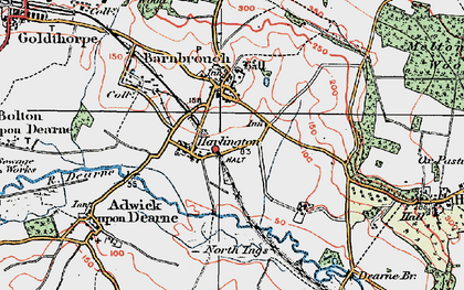Old map of Harlington in 1924
