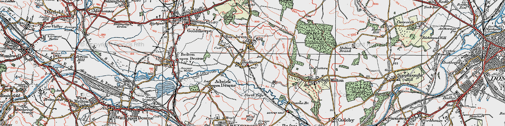 Old map of Harlington in 1924
