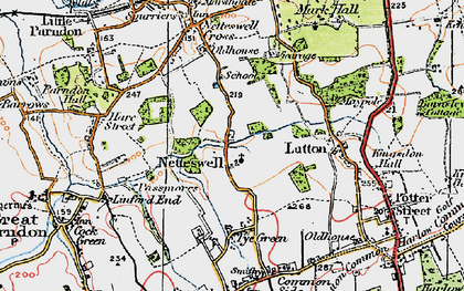Old map of Harlow in 1919