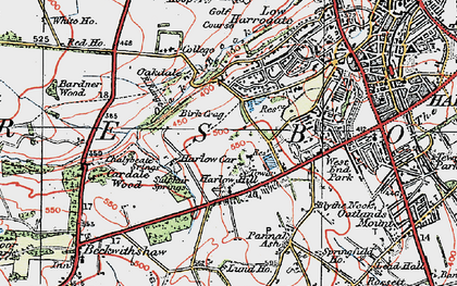 Old map of Harlow Carr in 1925