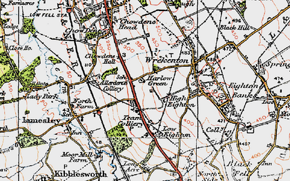 Old map of Harlow Green in 1925
