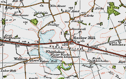Old map of East Wallhouses in 1925