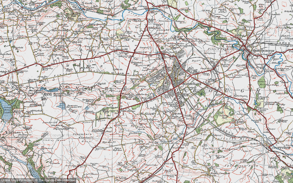 Old Map of Harlow Hill, 1925 in 1925