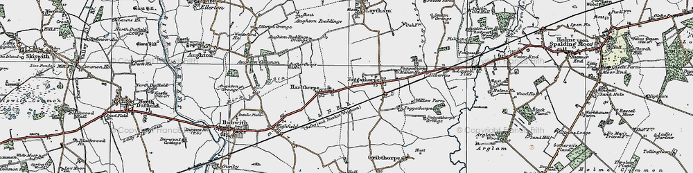 Old map of Harlthorpe in 1924