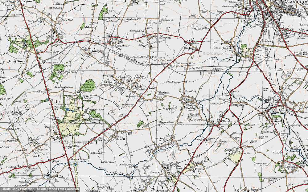 Old Map of Harlton, 1920 in 1920