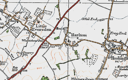 Old map of Harlton in 1920