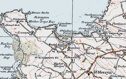 Old map of Harlyn in 1919