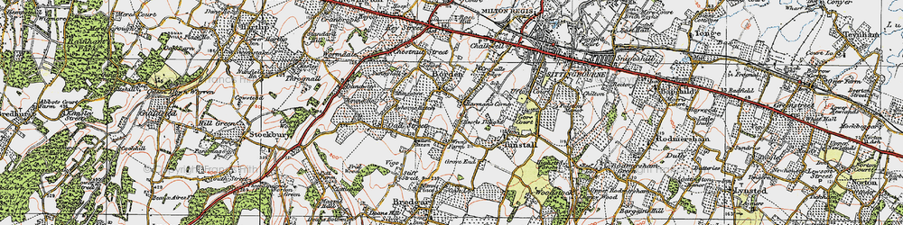 Old map of Harman's Corner in 1921
