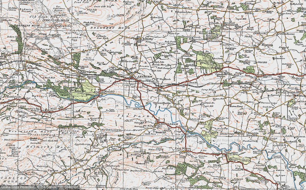 Old Map of Harmby, 1925 in 1925