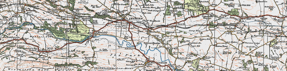 Old map of Harmby in 1925