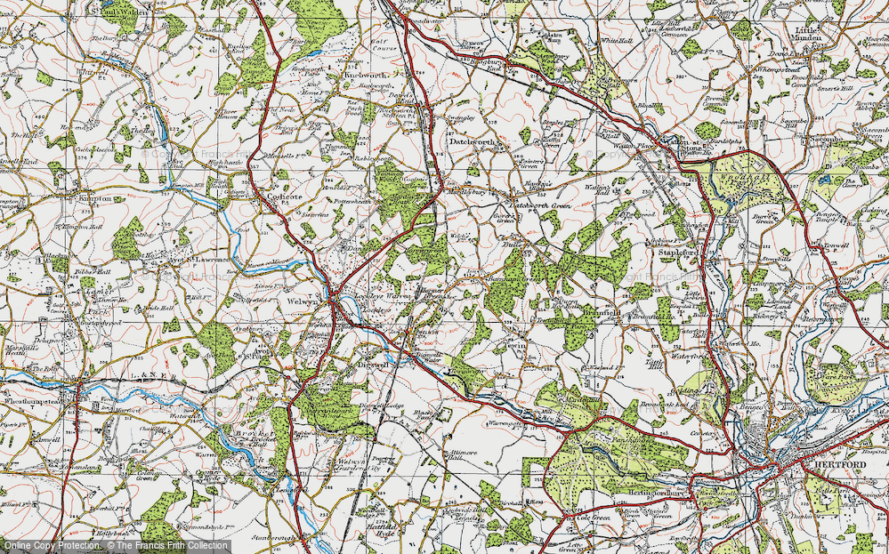 Old Map of Harmer Green, 1920 in 1920