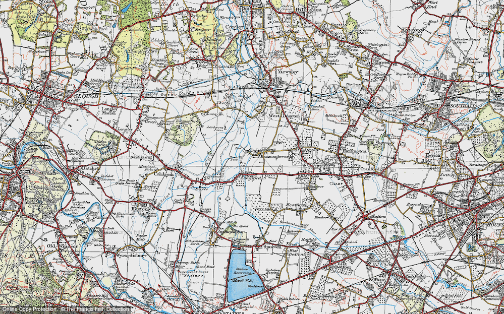 Old Map of Harmondsworth, 1920 in 1920