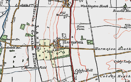 Old map of Harmston in 1923