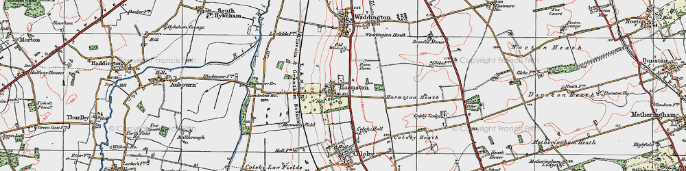 Old map of Harmston in 1923