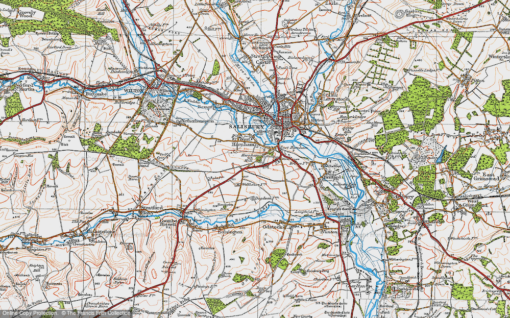Old Map of Harnham, 1919 in 1919