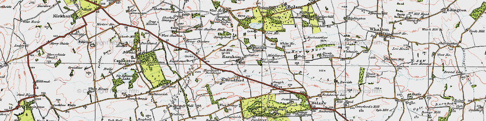 Old map of Toft Hill in 1925
