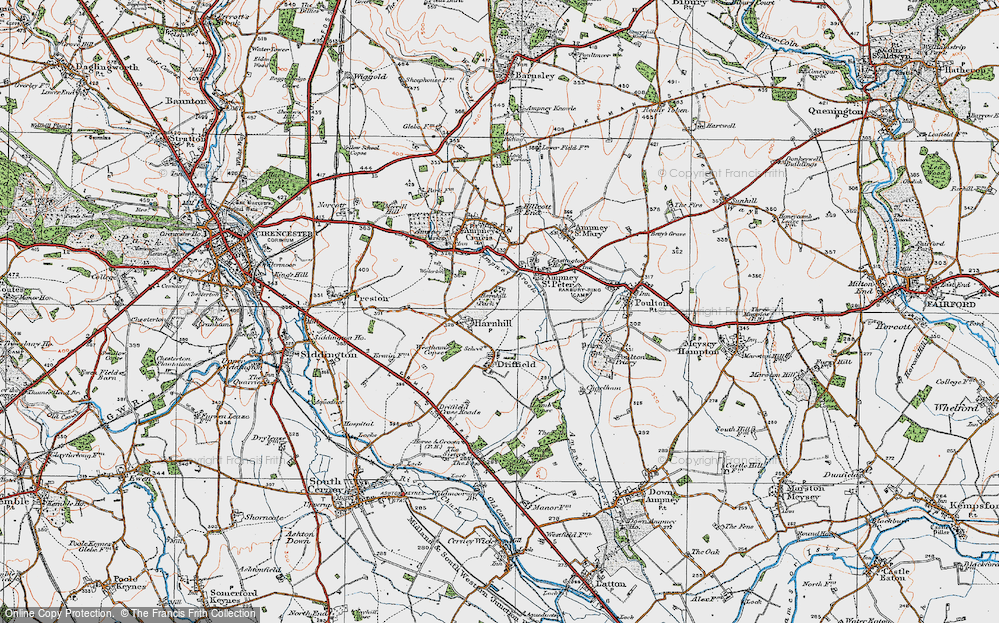 Old Map of Harnhill, 1919 in 1919