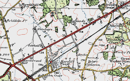 Old map of Tylers Common in 1920