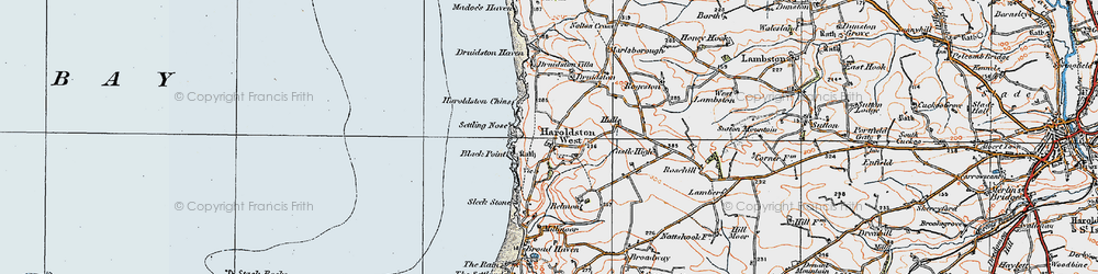 Old map of Haroldston West in 1922