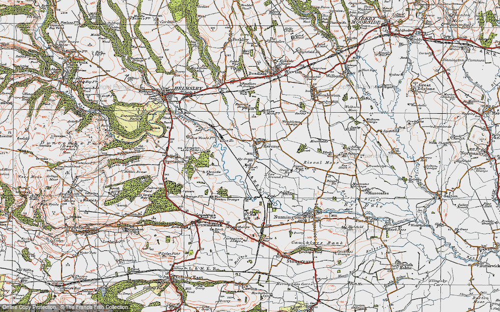 Old Map of Harome, 1925 in 1925