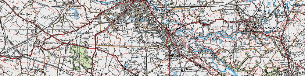 Old map of Harper Green in 1924