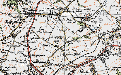 Old map of Harperley in 1925