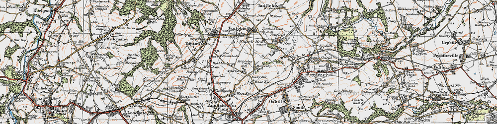 Old map of Harperley in 1925