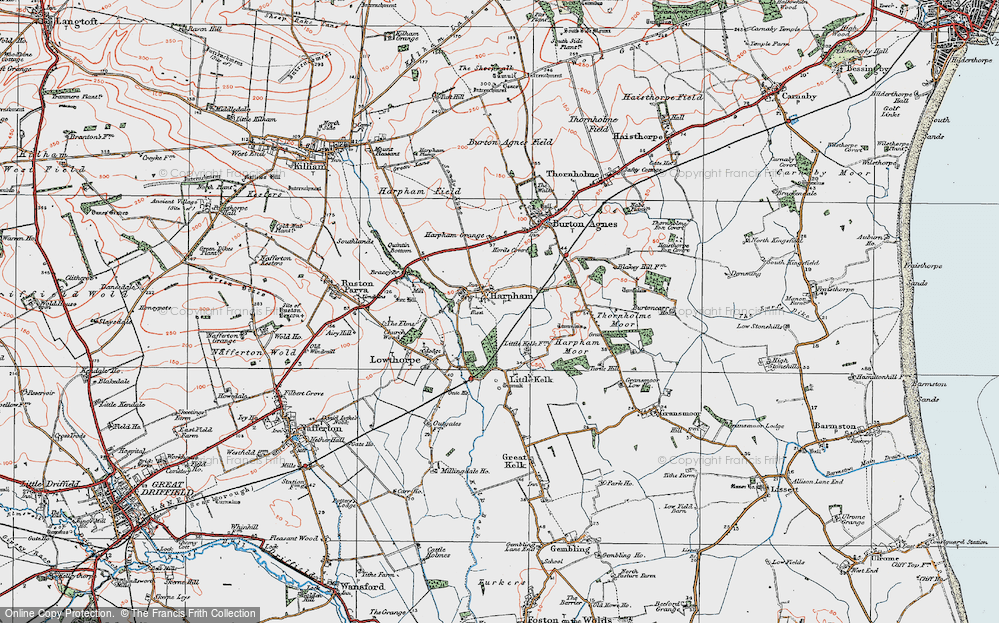 Old Map of Historic Map covering Little Kelk in 1924